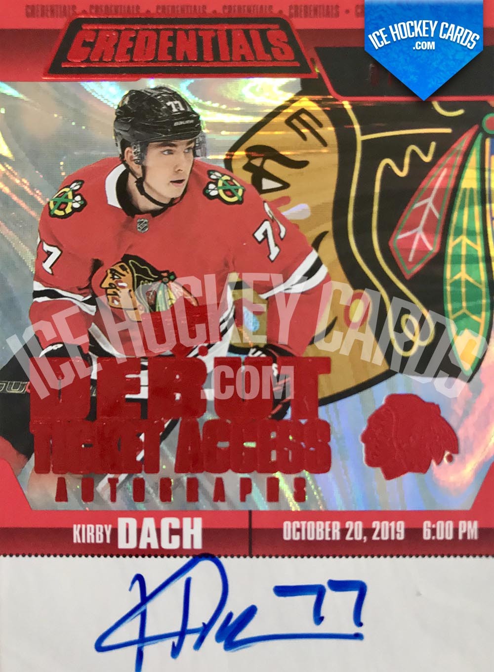 Lids Kirby Dach Chicago Blackhawks Autographed 2019-20 Upper Deck Trilogy  Level 1 Rookie Premieres #58 #271/299 Beckett Fanatics Witnessed  Authenticated Rookie Card