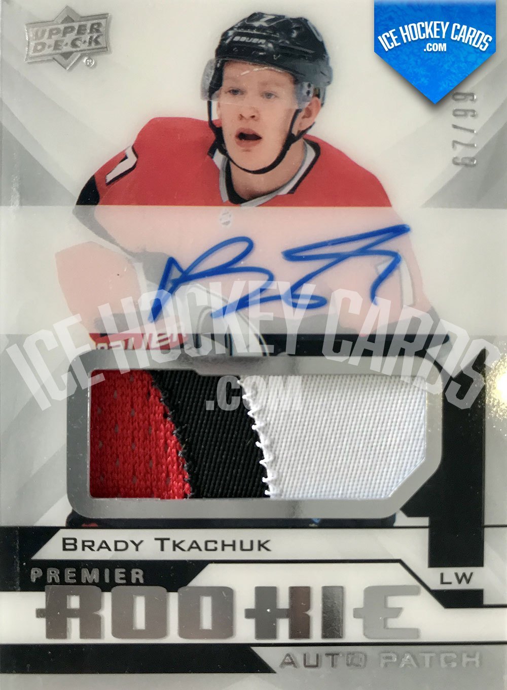 Upper Deck - Premier Hockey 2018-19 - Brady Tkachuk Premier Rookie Auto Patch RC