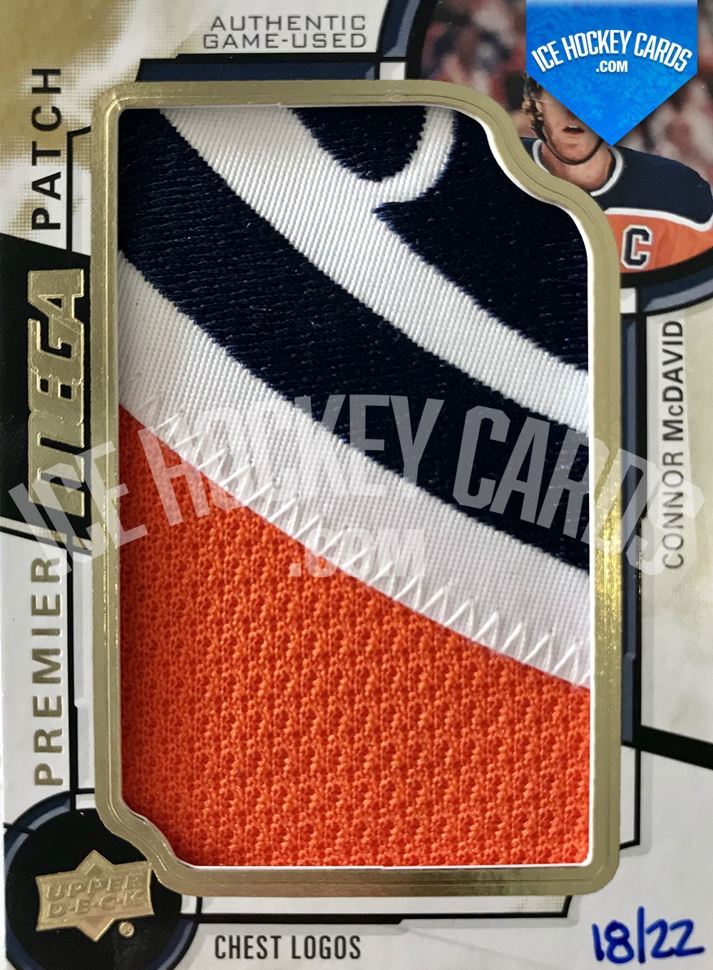 Upper Deck - Premier Hockey 2018-19 - Connor McDavid Authentic Game-Used Premier Mega Patch Card up to 22 prints RARE