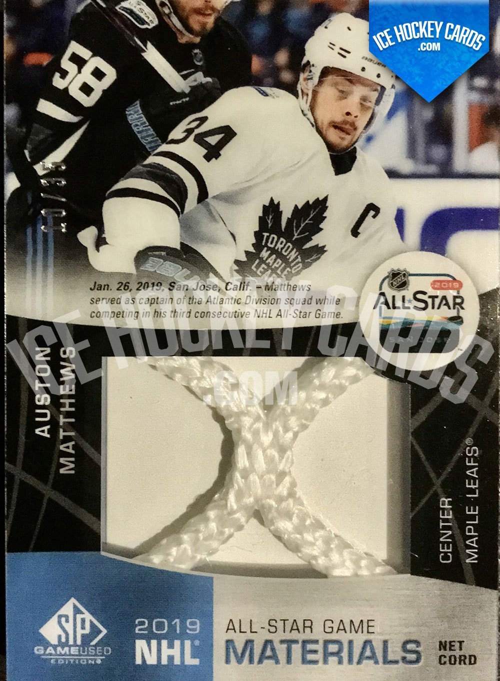 Upper Deck - SP Game Used 2019-20 - Auston Matthews 2019 All Star Game Materials - Net Cord - # to 35 RARE