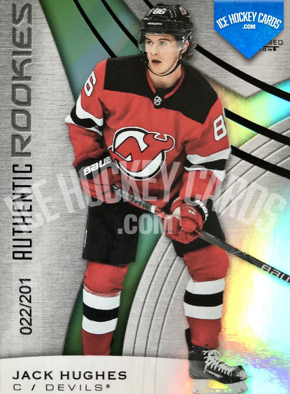Upper Deck - SP Game Used 2019-20 - Jack Hughes Authentic Rookies RC Base