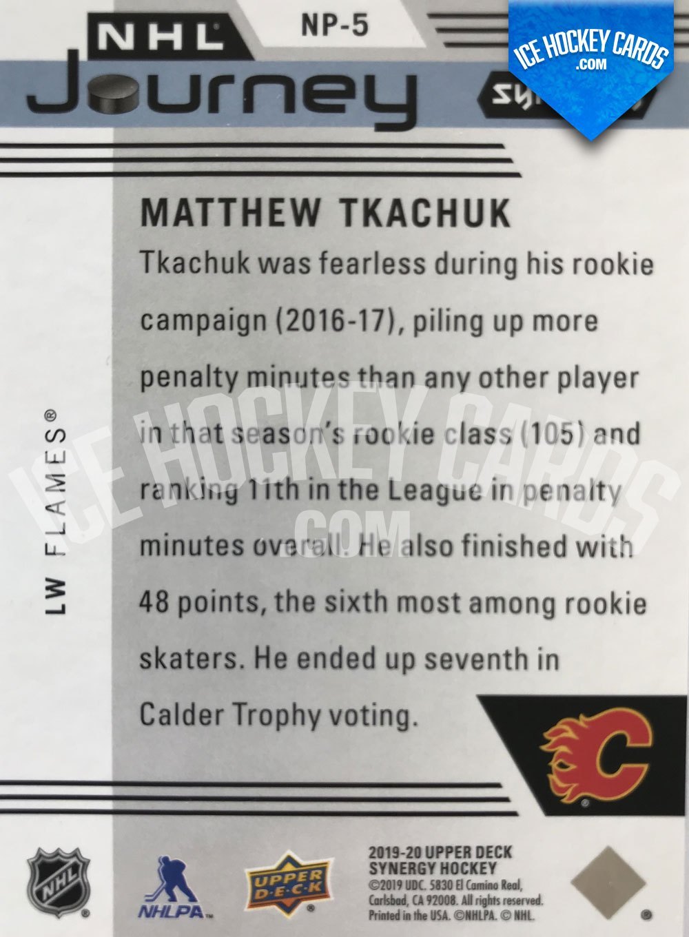 Upper Deck - Synergy 19-20 - Matthew Tkachuk NHL Journey back